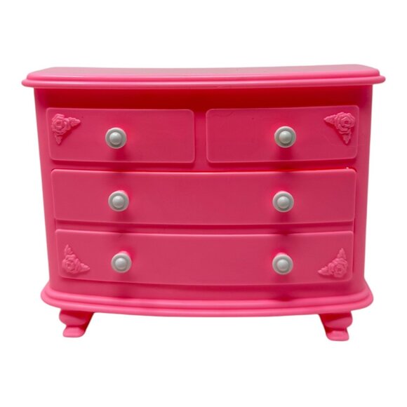 1993 Mattel Barbie So Much To Do Pink Bedroom Dresser Entertainment Center Vtg - Picture 12 of 16